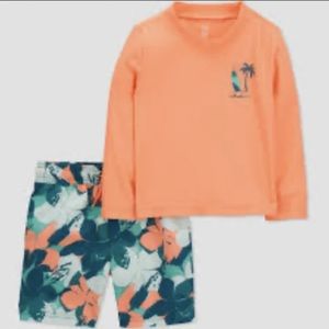 NEW Carter's Just One You Baby Boys' 2pc Long Sleeve Rash Guard Set 6 Months